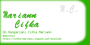 mariann cifka business card